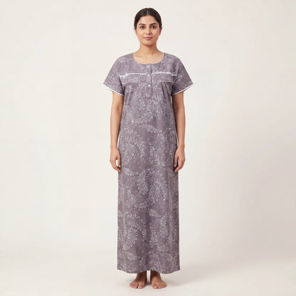 Elegant print Cotton nighty for Women | Free size