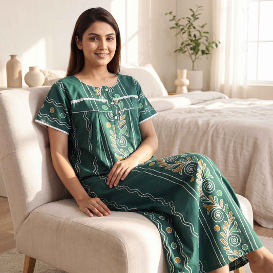 Women's Stylish Cotton Nighty | Free Size