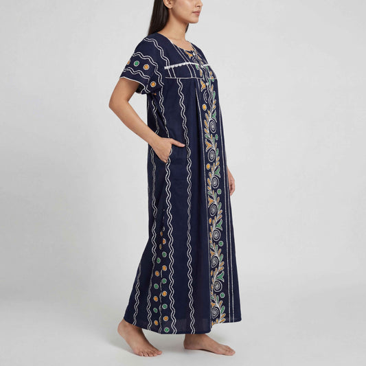 Vardhana Lace patterned Cotton Nightgown | Free size