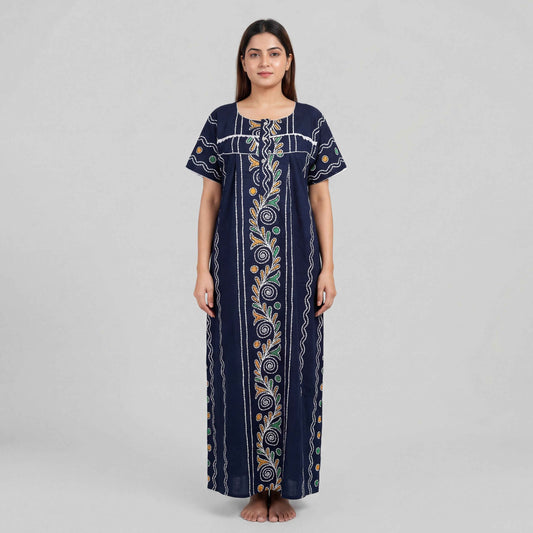 Vardhana Lace patterned Cotton Nightgown | Free size